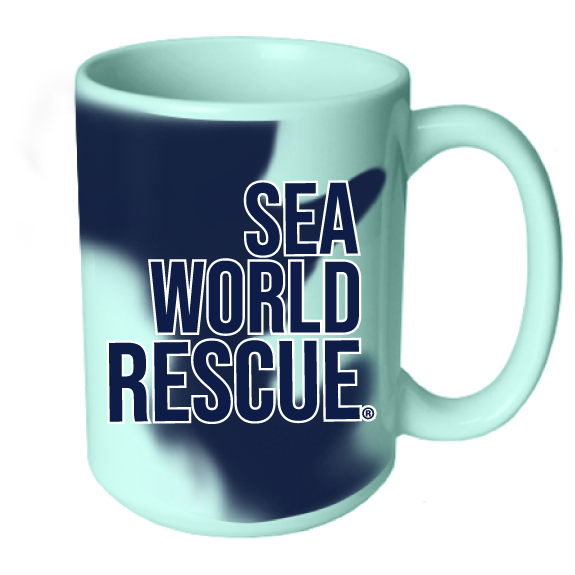 SeaWorld Rescue Navy Mint Tie Dye Mug 15 Oz