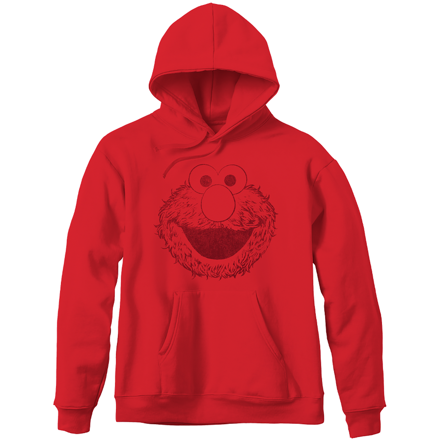 Sesame Street Big Face Elmo Red Adult Pullover Hoodie