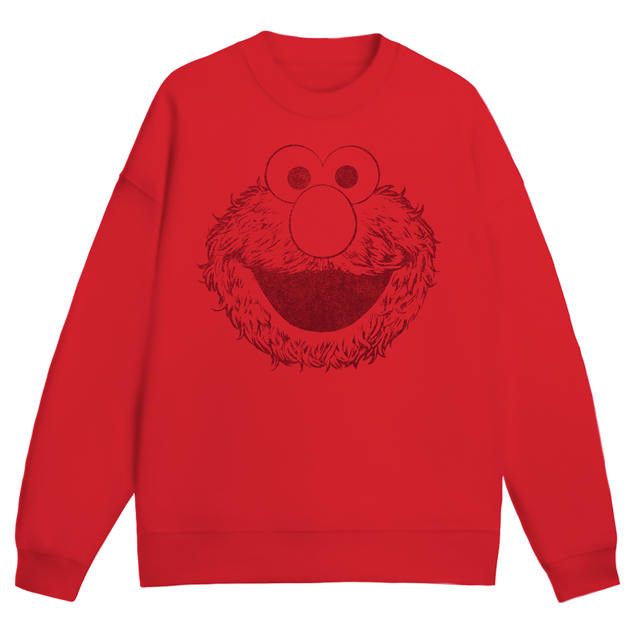 Sesame Street Big Face Elmo Red Youth Crew Fleece