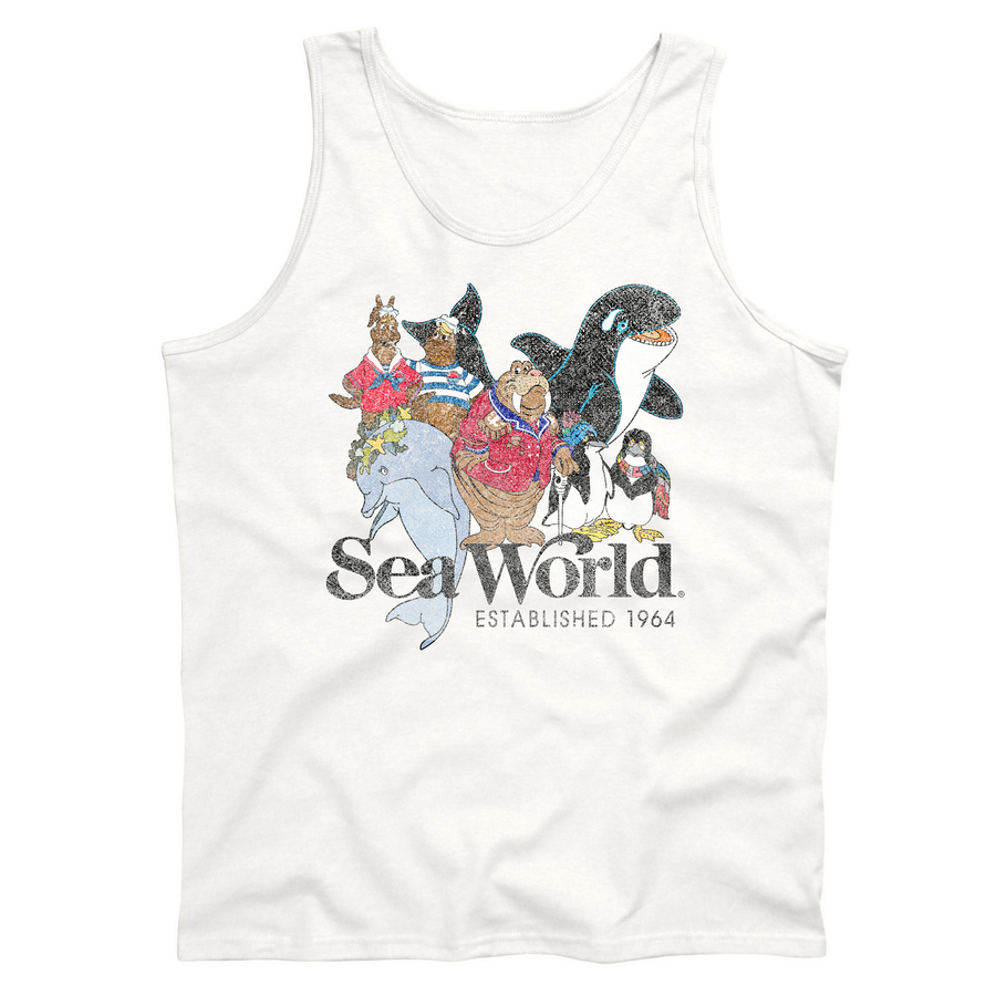 SeaWorld Retro Team Mens White Tank