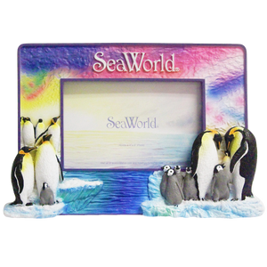 SeaWorld Sunset Penguin 4x6 Resin Frame