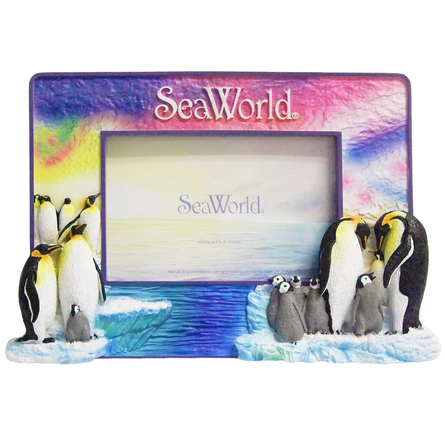 SeaWorld Sunset Penguin 4x6 Resin Frame