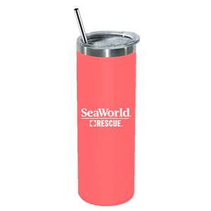 SeaWorld Rescue 20 oz Coral Stainless Steel Skinny Tumbler