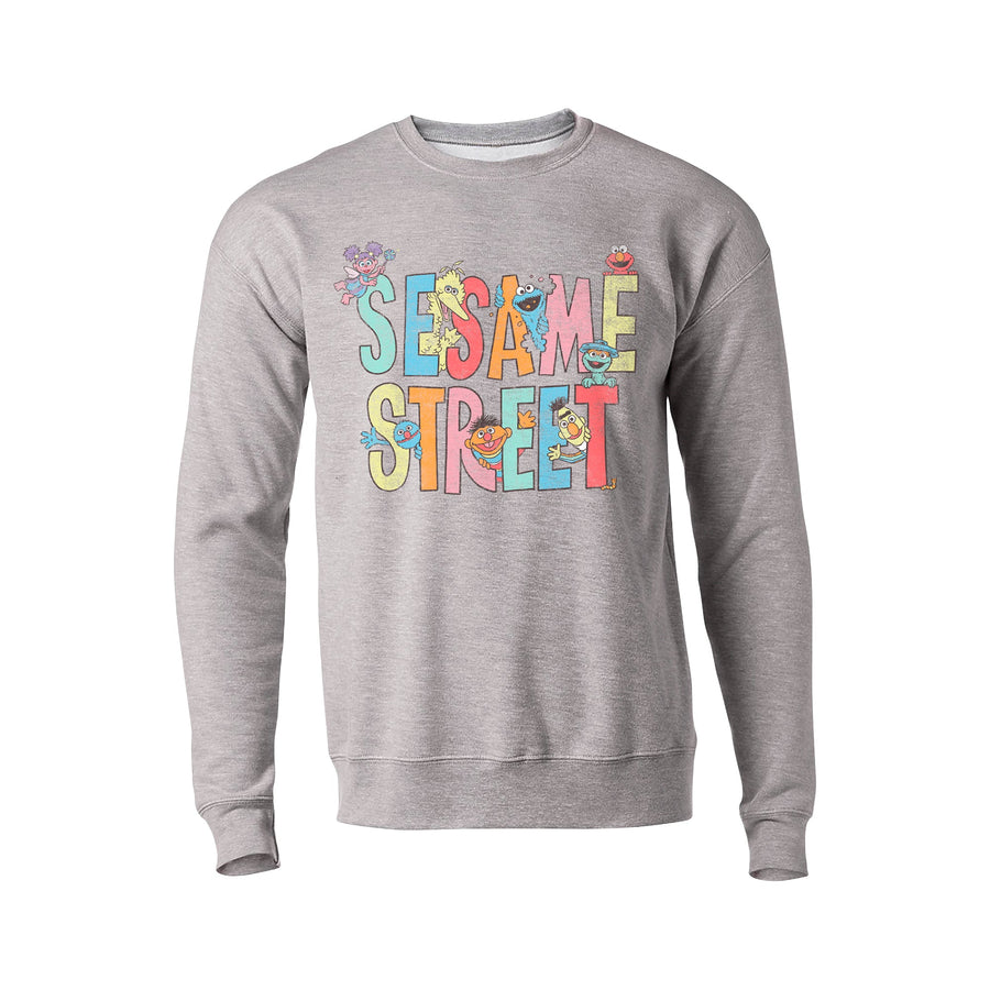 Sesame Street Grey Unisex Adult Crewneck Sweatshirt