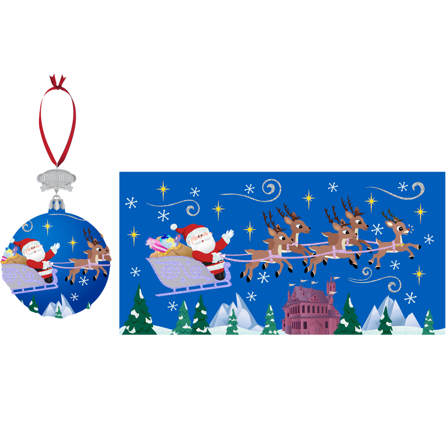 Rudolph the Red-Nosed Reindeer® Glass Ball Ornament