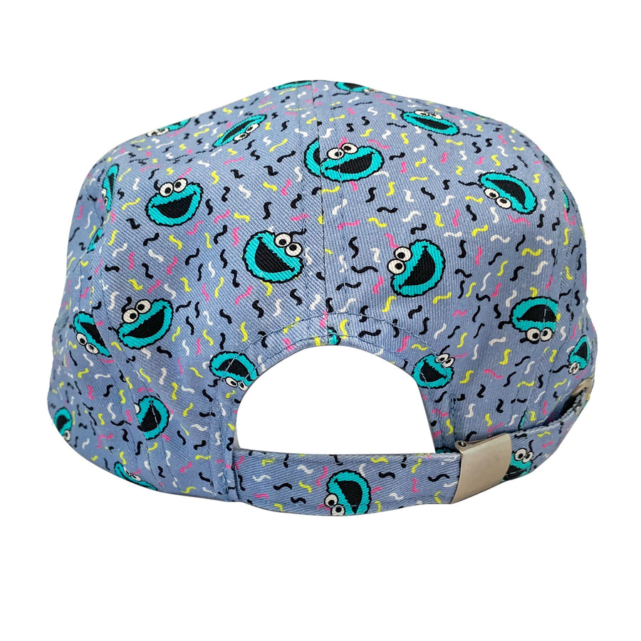 Sesame Street Cookie Monster Print Adult Flat Brim Hat