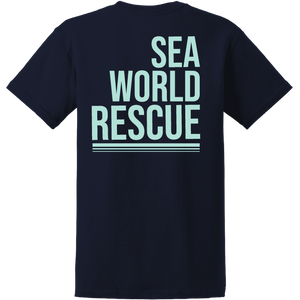 SeaWorld Rescue Navy Mint Adult Tee