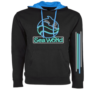 SeaWorld Neon Sign Black Pullover Hoodie Adult