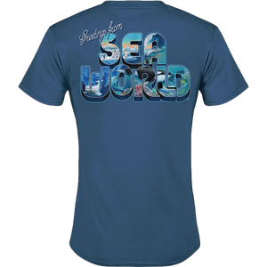 SeaWorld Greetings From Orlando Blue Men's Tee