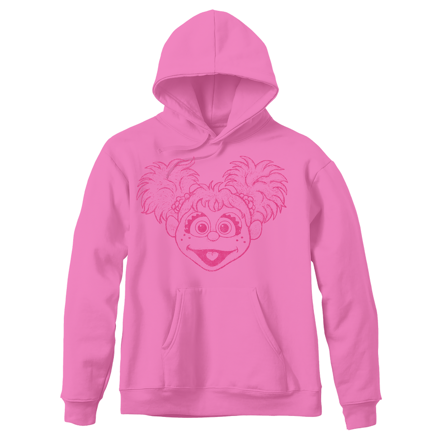 Sesame Street Big Face Abby Pink Adult Pullover Hoodie