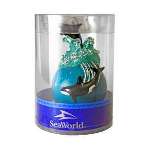 SeaWorld Orca Resin On Glass Ball Ornament
