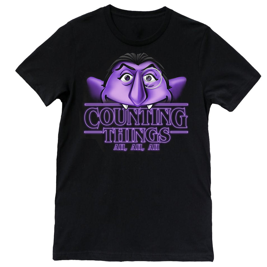 Sesame Street Count "Counting Things" Adult Black T-Shirt