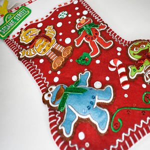 Sesame Street Gingerbread Red Felt Stocking 18"